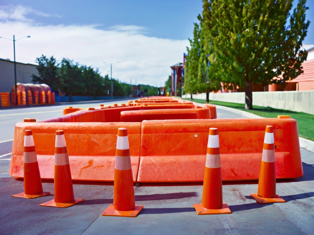 plastic barrier road