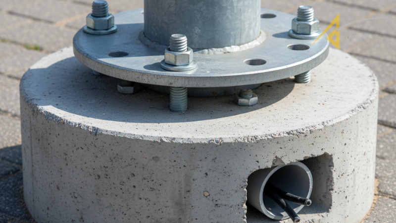 precast concrete light pole base near me